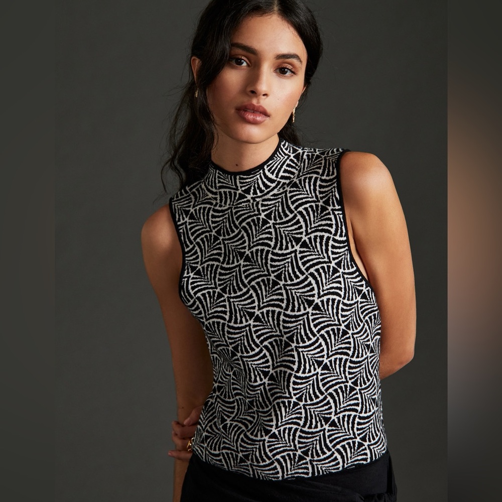 Maeve Maria Mock Neck Sweater Tank